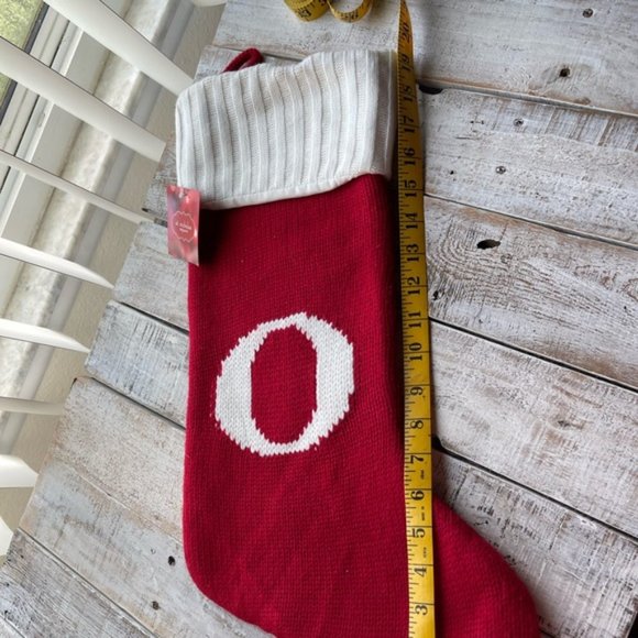 NWT St. Nicholas Square Initial O knit stocking Large 20 inch long - Picture 3 of 4